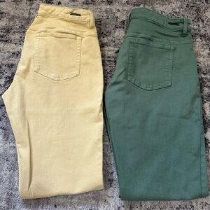 Women’s Carve Designs Skinny Jeans in Green and Yellow